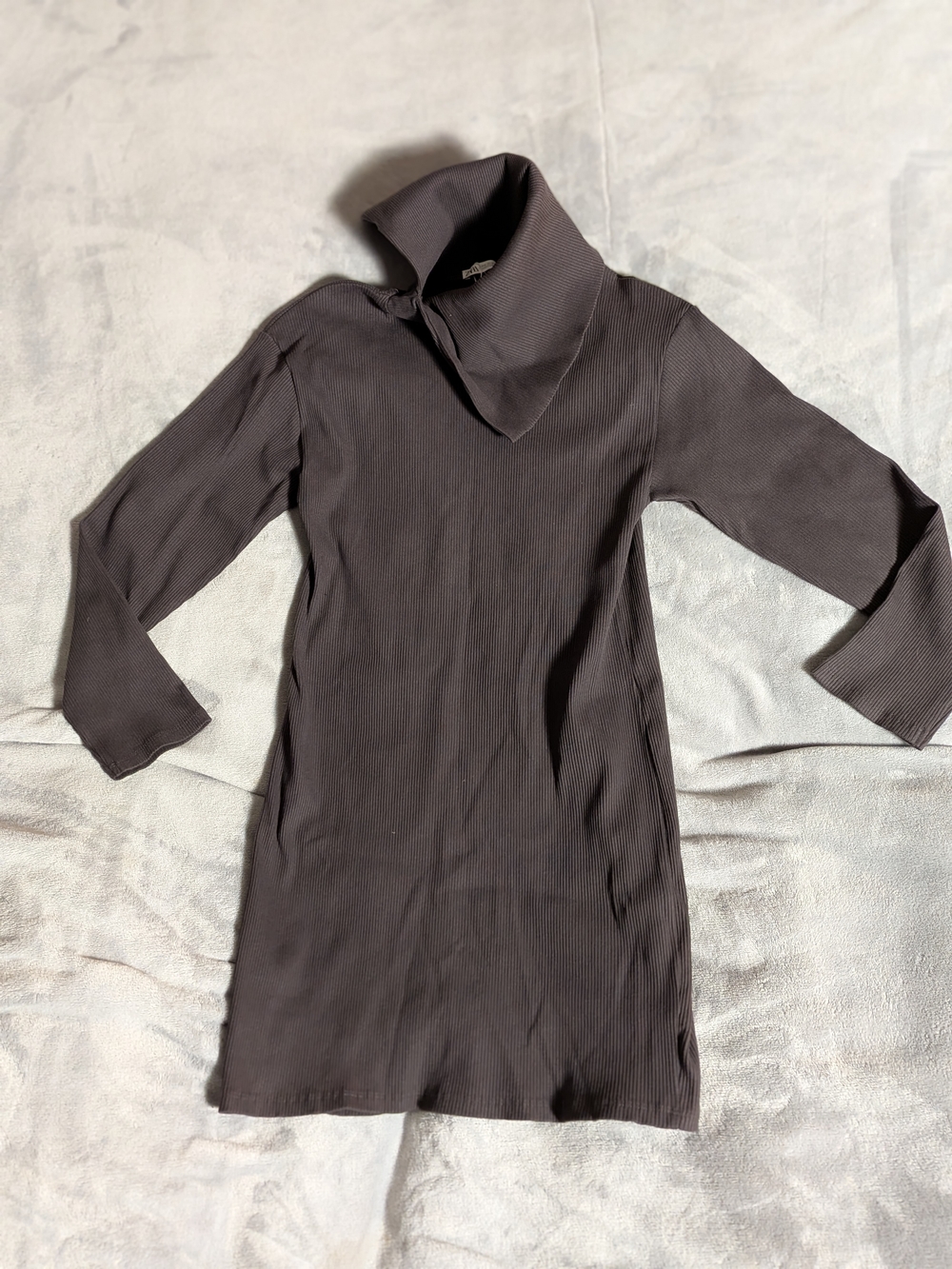 Zara Ribbed Turtleneck Dress Brown NWT Sz M
